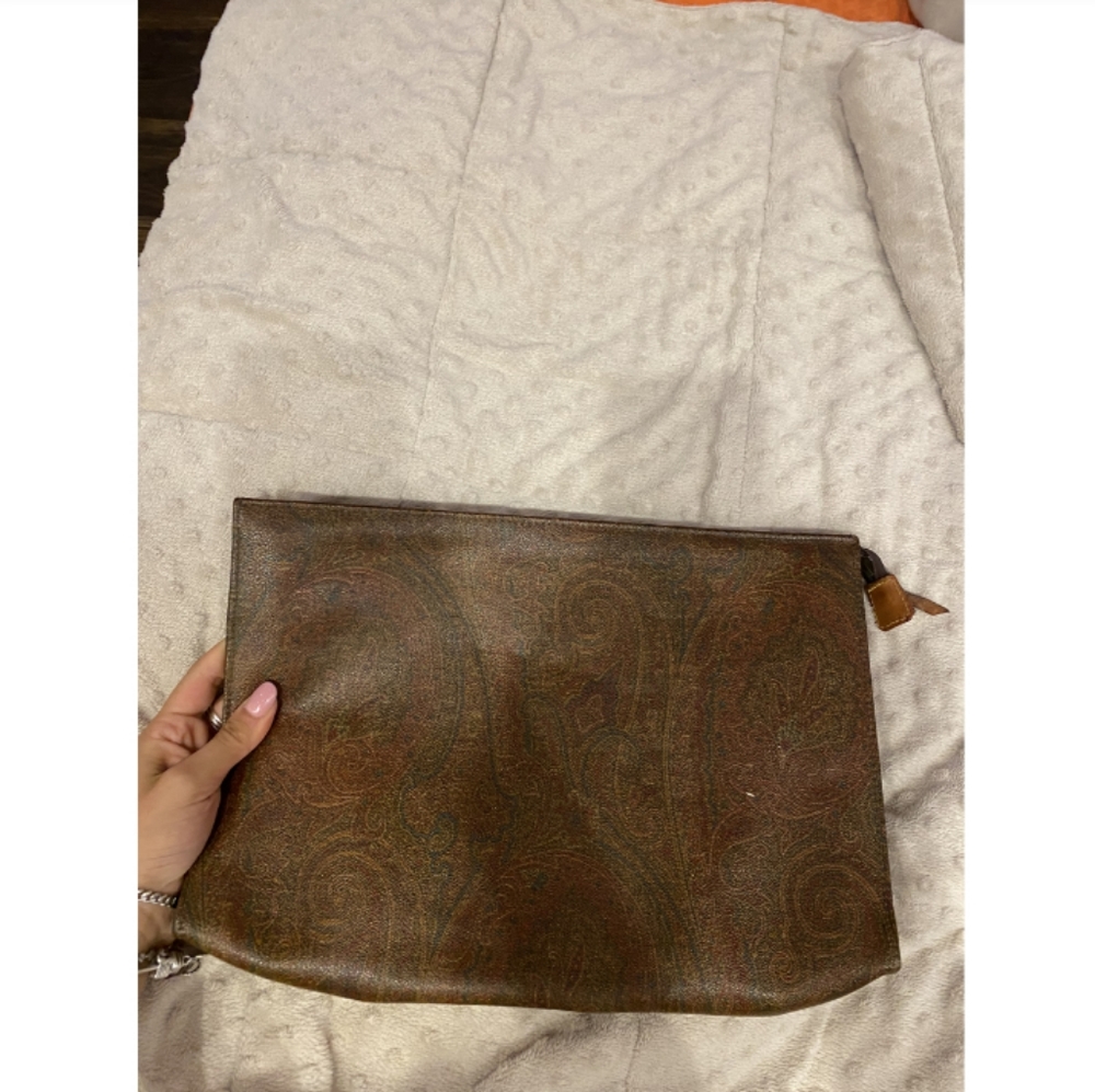 Etro leather clutch bag all offers welcome